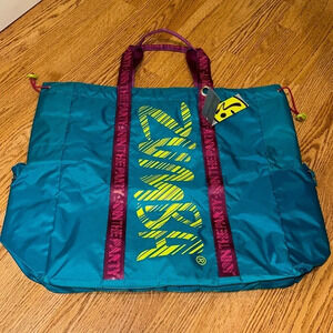 NWT Zumba fitness fast dash tote bag enamel blue nylon